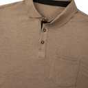 Hardaddy Men's Business Casual Golf Polo Shirt with Pocket Short Sleeve Work Shirts with Collar Stylish Summer Contrast Color Tees Tops Shirts Slim Fit Khaki 3XL (XXXL)