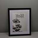 Americanflat 16x20 Picture Frame with Polished Plexiglass - Use as 12x16 Frame with Mat or Display 16x20 Photo Without Mat - Hudson Collection - Wide Picture Frames for Wall Display - Black