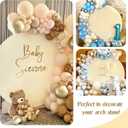 6.6FT Round Spandex Fitted Wedding Arch Cover for Circle Arch Stand, Thick Spandex Fabric Adjustable Round Arch Backdrop Cover for Wedding Birthday Party Baby Bridal Shower DecorBeige
