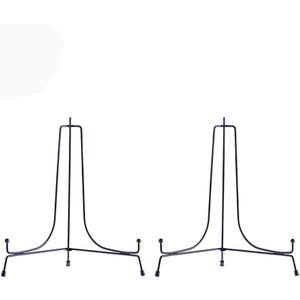 LIONWEI LIONWELI 10inch(2pack) Upgraded Anti-Slip Iron Plate Display Stand Black Easel Display Stand Photo Holder Stand,Displays Picture Frames, Decorative Plates, and Artworks