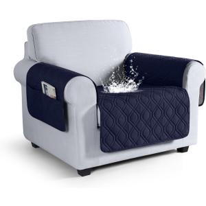 VANSOFY Couch Cover, Waterproof Sofa Covers Washable Slipcover Furniture Protector Couch Seat Covers Non-Slip Couch Cover for Dogs, Pets(Chair, Dark Blue)