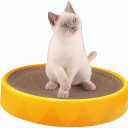 Generic JYDKLMAO Cat Scratcher ，Large Cat Scratching Board (17×3) inch Round Cardboard Cat Scratch Pad and Orange Plastic Base, Suitable for Cat Scratching, Rest and Play