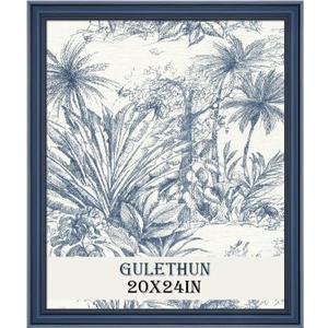 GULETHUN 20x24 Frame, Transitional Modern Design Picture Frames, 20 by 24 Rustic Poster Frame for Home Decor, Blue Vintage Photo Frame, Horizontal or Vertical Display, Choose Size & Color, 20x24in