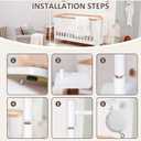 White Floor-Standing Crib Mobile Arm - 65" Baby Mobile Stand for Crib - Mobile Arm for Crib - 100% Beech Wood - Adjustable Mobile Hanger with Anti-Tip Base - Easy Assembly - Modern Nursery Decor