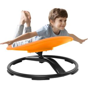 Zhenx Spinning Chair for Autistic Kids (3-18 Years), Sensory Swivel Chair for Teens with ADHD/Autism  2119 Inch 220LBS Weight Capacity Seat  Sit and Spin Calming Toy for Body Balance (Orange)