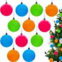 Christmas Ball Ornaments Neon Color Shatterproof Christmas Tree Ornaments Ball Set, Plastic Holiday Tree Decorations (12 Pcs, 2.36 Inch)