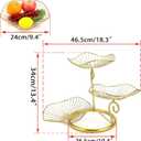 OwnMy 3-Tier Fruit Basket Stand Decorative Iron Fruit Bowl, Metal Wire Fruit Holder Storage Trays Table Countertop Holder for Vegetables Bread Snack, Modern Fruit Bowls for Kitchen Home Use, 18.31 inches x 13.39 inches