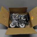 Caster Wheels - 3 Inch Casters Set of 4 Heavy Duty, BOSGEOT Locking Industrial Caster with 360 Degree No Noise Polyurethane Wheels, Swivel Plate Casters with Brake - Pack of 4