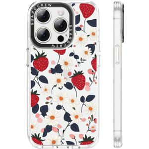 for iPhone 14 Pro Case, [Daisy Strawberry] Cool Aesthetic Pattern for Women, [11FT Military-Grade Drop Tested] Slim Crystal Clear Shockproof TPU Bumper Phone Cover, 6.1"