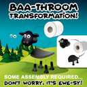 3 x Black Sheep Toilet Paper Holder, Free-Standing Toilet Paper Roll Organizer, Funny Farmhouse Bathroom Decor, Novelty Sheep Bathroom Accessory 3 Pack Gift Box