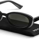 miyya 2025 Polarized Oval Sunglasses with UV Protection - Multiple Trendy Colors & Patterns (Black/Green)