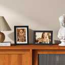 KINLINK 5x7 Picture Frame Black Wood Set of 4, Wooden Photo Frame Matted 4x6 with Plexiglass for 4x6 with Mat or 5x7 without Mat for Table and Wall Display