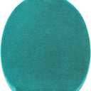 Madeals Microfiber Toilet Lid Cover Soft and Absorbent, Comfortable Bathroom Toilet Lid Cover Seat Fits Most Size Toilet Lids for Teal