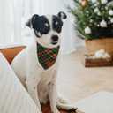 Realeaf Christmas Dog Bandanas 2 Packs, Reversible Red Green Plaid Dog Scarf, Xmas Pet Bandana for Boy and Girl, Premium Durable Fabric, Holiday Check Bandana for Small and Medium Dogs Pets (Small)