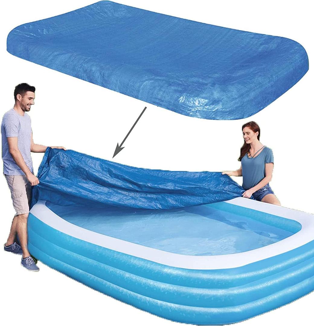 Rectangular Pool Cover,Inflatable Swimming Pool Cover, Pool Cover,Dust and Rainproof Home Pool Cover Fits 120"x72"x22" (305 cm x183 cm)(10ft x 6.6ft)