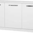 Saint Birch Alaska Wood 3 Door Credenza File Cabinet in White