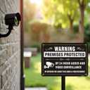 2 Pack Premises Protected by 24 hour Audio and Video Surveillance Signs,10x7 Inch By Entering You Agree Recording Sign, Weatherproof Rust-Free Reflective Aluminum,Easy to Mount for Indoor/Outdoor Use