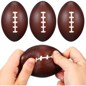 Syhood 4 Pcs 4 Inch Football Foam Stress Balls Adults Football Squeeze Sports Ball Pressure Anxiety Relief Toy Health Toy for Sports Party Favors