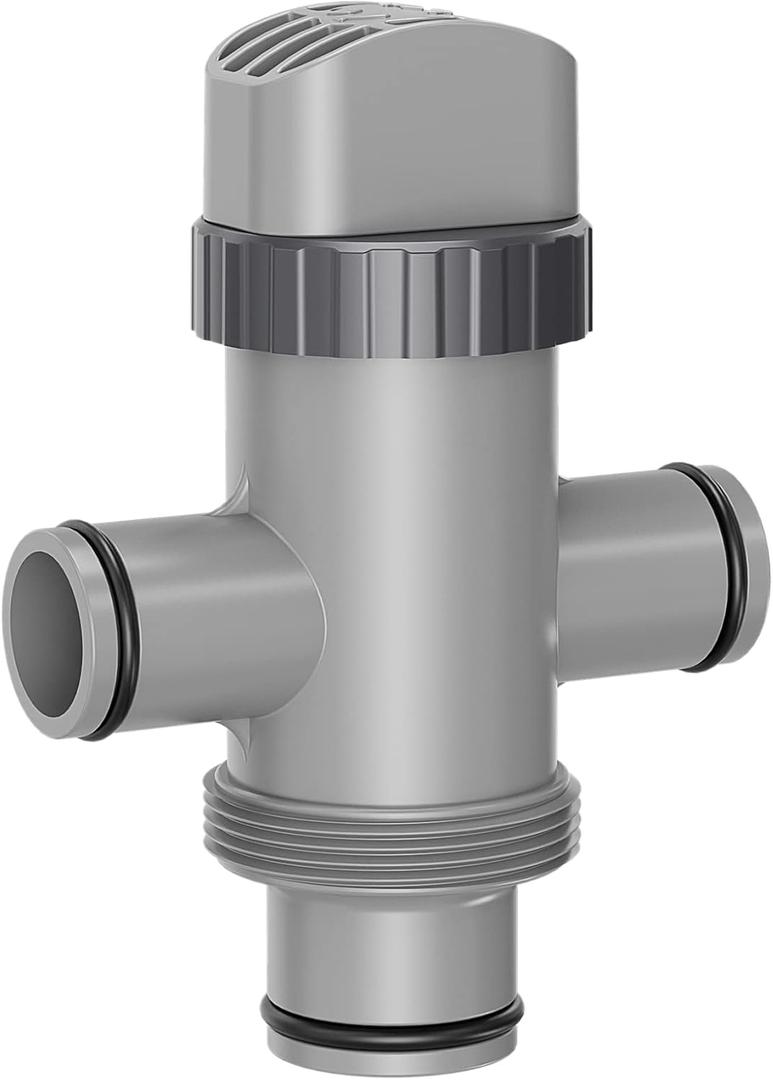 Dual Split Hose Plunger Valve Compatible with Intex Pool Parts and Accessories Replacement for Above Ground Swimming Pool and Pool Filter Pump (1 Pack) (Gray)