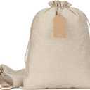 Tapleap Burlap Gift Bags with Drawstring - 10Pcs 12x16 Original Sacks with String and Tags for Wrapping Halloween Favors, Breads, Wine, For Birthday, Wedding or Household Use