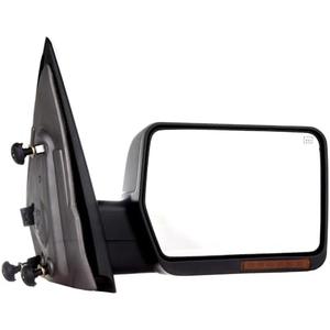 Left side, ROADFAR Tow Mirror Replacement fit for for Ford for F150 Pickup Truck 2004-2006 Right Passenger Side Power Adjusted Heated Turn Signal Light Black Housing