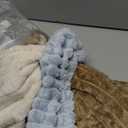 LINENLUX 1 Pack 3 Soft Dog Blanket Washable Warm Fleece Cat Blankets for Pet Puppy Fluffy Calming Flannel Brown/White/Blue Small