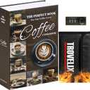 Book Safe with Combination Lock, Hidden Safe (9.5 x 6.2 x 2.2 Inch) with Fireproof Bag, Secret Diversion Safe, Hollow Book Box Hidden Storage, Money Safe Box for Cash (COFFEE) (Large)
