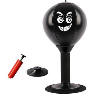 Desktop Punching Bag,Reflex Strain and Tension Toys Gag Gifts, Table Desk Boxing Punch Ball for Boxing Exercise Boss or Coworker Him (Black)