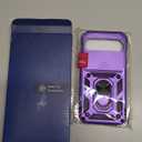 Janmitta Case Compatible with Google Pixel 10/10 Pro Built in Slide Camera Lens Cover+Screen Protector+Finger Ring Holder Kickstand,Heavy Duty Shockproof Full Body Protective Phone Cover,Purple