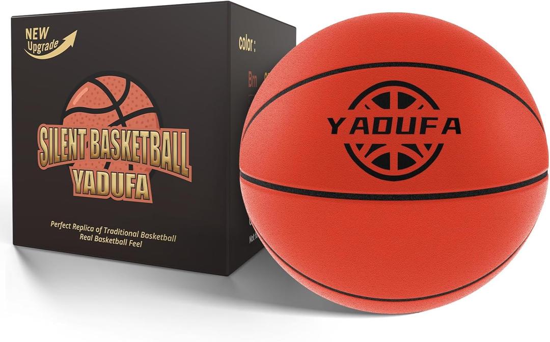 Yadufa Silent Basketball Size 7 (29.5") 600G Real Basketball Feel 2025 Material Upgrade New Indoor Foam Silent Training Ball High Bounce for Quiet Dribbling and Indoor Training