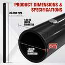 YATOINTO 1.89 x 39.37 Black Steel Plumbing Pipe,2.5mm Thick Wall Tripod Steel Pipe,Heavy Duty Pre-Cut Grey Metal Pipe,Lifting Tripod Accessories,2 Pack, 1.89 inches x 39.37 inches x 0.1 inches