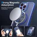 Magnetic Case for iPhone 13 Pro Case with Integrated Camera Lens Protection [10Ft Military-Grade Protection] Fits MagSafe Shockproof Slim Cover 6.1 inchMatte Blue