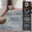 RUGSURE Washable Area Rug - 1/6 Thick - Stain & Water Resistant Non-Slip - Resistant Rug for Living Room, Bedroom, Nursery, Pet & Child Friendly, Vintage Charm Area Rugs (Grey+LightTeal, 3' x 5 ')