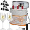 50th Wedding Anniversary Insulated Cooler Bag Gifts for Couples, 50 Years of Marriage Gift Anniversary for Parents, Friend Her Him, Insulated Cooler Tote with Glasses and Accessories