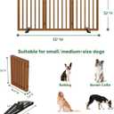 Dog Gates for Doorways, Tall Dog Gate Indoor, Foldable Pet Gates for Doorways Bedroom, Freestanding Puppy Gate with Metal Support Feet, Room Divider,3 Panels (Walnut)