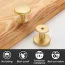 homdiy 25 Pack Gold Cabinet Knobs, Solid Zinc Alloy Drawer Knobs Brushed Brass Pulls, Modern Cabinet Hardware for Kitchen Cupboard Bathroom Dresser