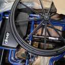 Drive Medical Blue Streak Lightweight Wheelchair - Portable Folding Mobility Aid - Swing-Away Footrests - Desk Arms - Durable Steel Frame - Easy Transport & Storage - 16-Inch Seat