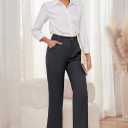 Women's Casual Wide Leg Pants Women Business Casual Pants Dress Pants Work Trousers for Women (L)