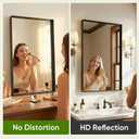 Black Bathroom Mirror 24x36 Inch, Rectangle Mirror with Metal Deep Frame, Wall Mirrors for Over Sink, Vanity, Bedroom, Bathroom, Hangs Horizontally or Vertically