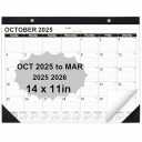 Desk Calendar 2026-2027, 14" X 11" Desktop Calendar 2026-2027, 18 Months Calander Runs from Jan. 2026 to Jun. 2027, Academic Monthly Planner for Home School Office (White and Black) Pack Of 2 OCT 2025 