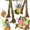 Mood Lab Fairy Garden - Accessories Kit with Miniature Figurines - Swing Set of 6 pcs - for Outdoor or House Decor