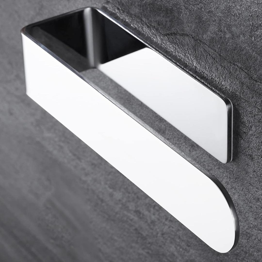 Taozun Hand Towel Holder - Adhesive Hand Towel Bar Open Towel Ring Polished Towel Rack for Bathroom Kitchen, SUS 304 Stainless Steel (8-inch)