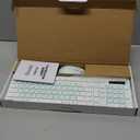 Wireless Keyboard and Mouse Combo, Full-Sized Wireless Keyboard and Adjustable DPI Mouse, 2.4GHz USB Receiver, Keyboard and Mouse for PC, Windows, Desktop, Laptop (Mint Green and White)