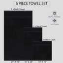 Quick-Dry, Soft & High Absorbent Bath Towels Cotton Turkish Bath Towel Set of 6 | Daily Use 100% Cotton Towels for Bathroom, Gym & More | Bathroom Towels Set (6 Pcs, Black)