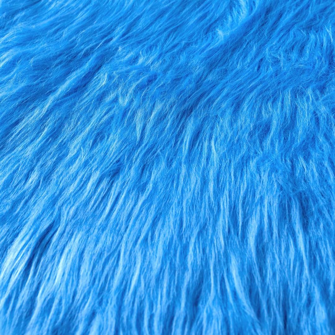 Faux Fur Fabric for Crafts, Gnomes, Animal Costumes, Cushions, Decorations Azure 20x20in