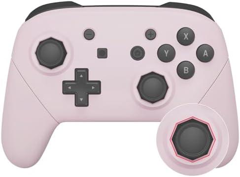 eXtremeRate Cherry Blossoms Pink Octagonal Gated Sticks Faceplate Backplate Handles Cover, DIY Replacement Hand Grip Housing Shell for Nintendo Switch Pro Controller - Controller NOT Included