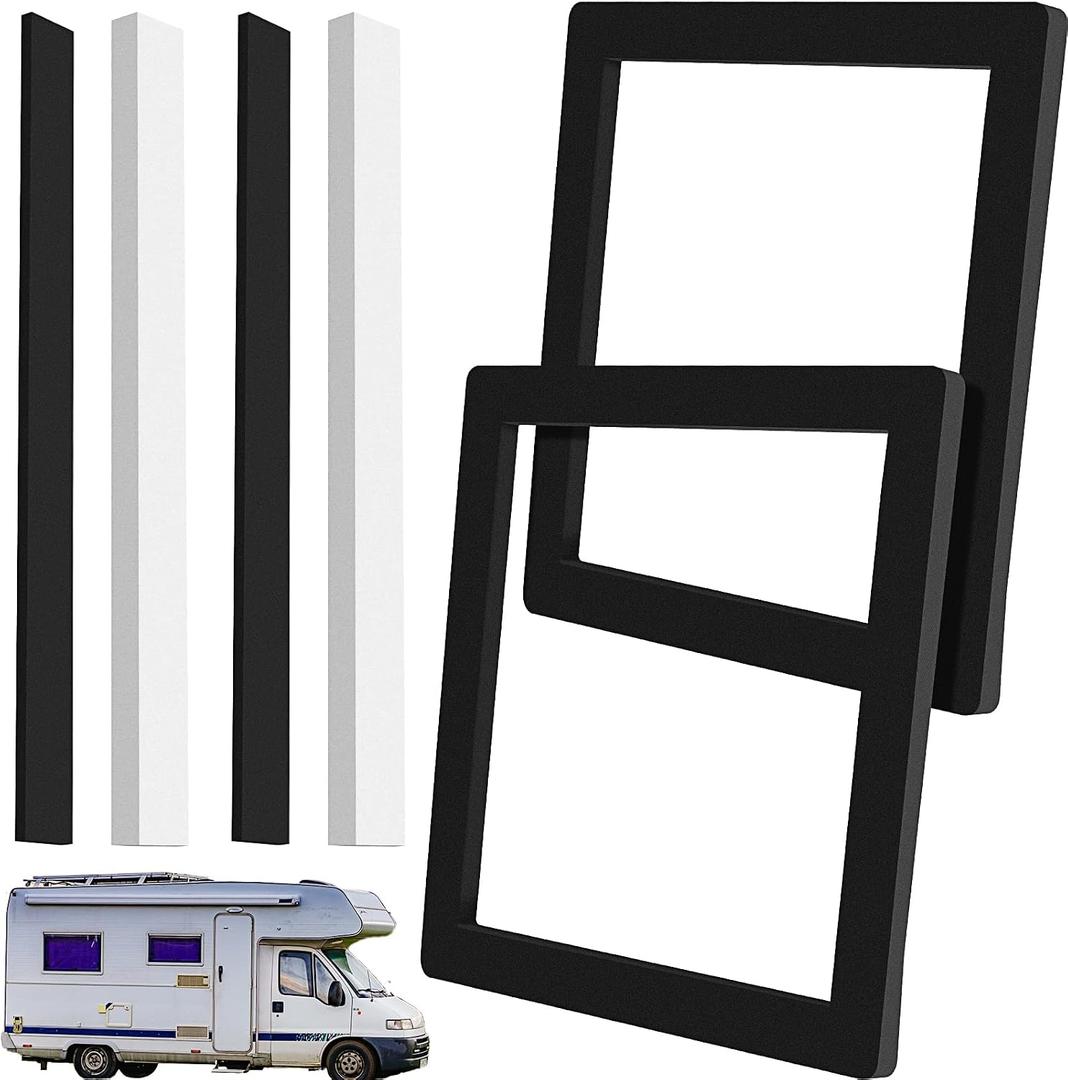 BBTO 2 Set 14" x 14" Rv Roof Air Conditioner Gasket Rv A/c Gasket Seal Kit A/c Seal Replacement Self Adhesive Picture Frame Gaskets and Waterproof Compression Self Adhesive Leveling Pads