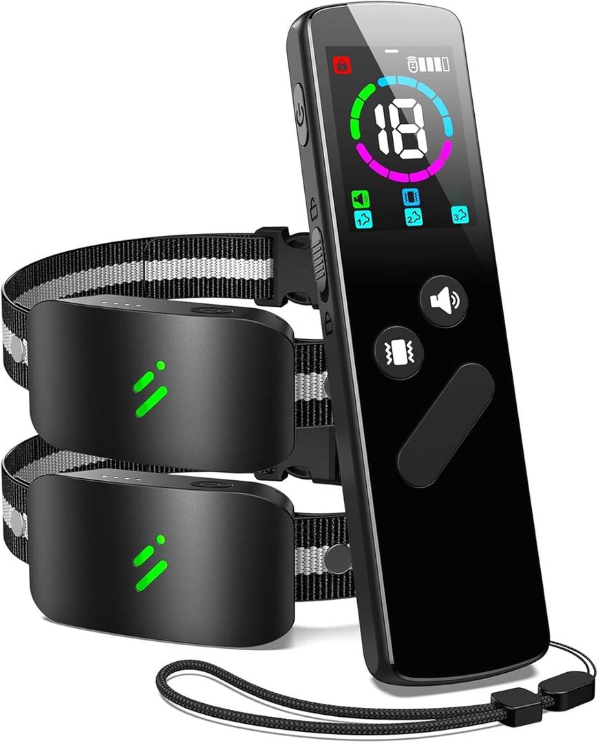 Dog Training Collar 2 Dogs with Remote Control 2680FT Beep and Vibration Dog Collars, 4 Training Modes, Waterproof for Large Medium Small Dogs (8-120Lbs) Black