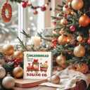 3 x Gingerbread Christmas Decor Wooden Box Sign,Gingerbread Decorations for Kitchen, Christmas Decorations for Home Shelf Office Desk Decor,Holiday Gifts for Women 5x5