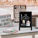 4 THOUGHT Small Tabletop Chalkboard Signs, 9.5" x 14" Magnetic Mini Chalk Board with Stand for Food Wooden Frame Easel Countertop Menu Board for Kitchen Cafe Home Pub, Black